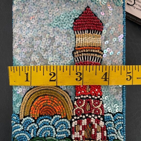 Bamboo Trading Company Club Bag Crossbody Sequins Beads Shells Beachy Resortwear - Picture 11 of 11